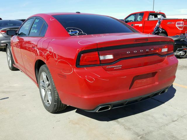 2C3CDXJG2DH600238 - 2013 DODGE CHARGER SX RED photo 3