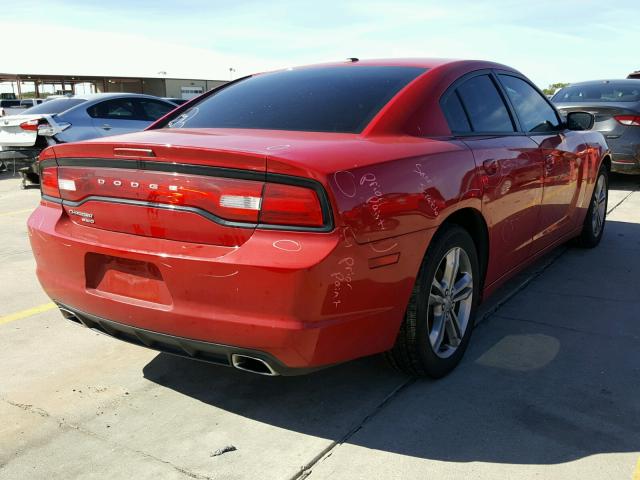 2C3CDXJG2DH600238 - 2013 DODGE CHARGER SX RED photo 4