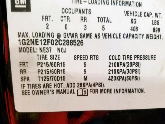 1G2NE12F02C288526 - 2002 PONTIAC GRAND AM S BLACK photo 10