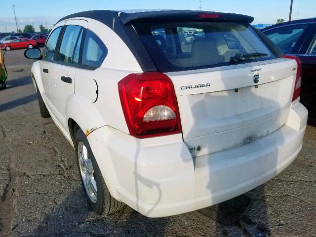 1B3HB48B57D578545 - 2007 DODGE CALIBER SX WHITE photo 3