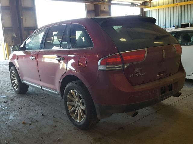 2LMDJ8JK6DBL26516 - 2013 LINCOLN MKX RED photo 3