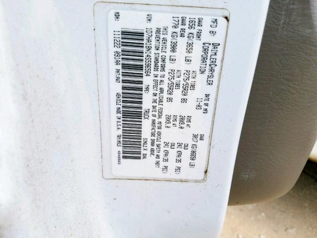 1D7HA18N14S596564 - 2004 DODGE RAM 1500 S WHITE photo 10