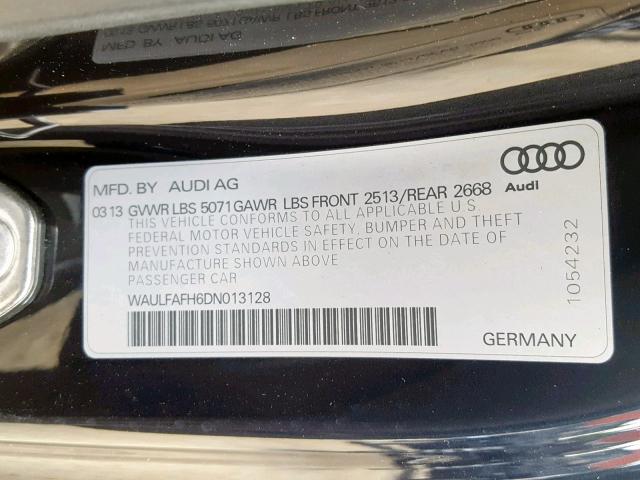 WAULFAFH6DN013128 - 2013 AUDI A5 PREMIUM BLUE photo 10