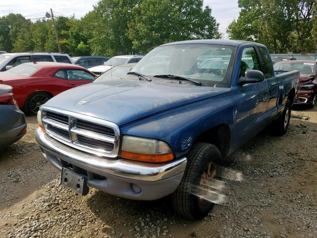 1B7GG42X52S563631 - 2002 DODGE DAKOTA SLT BLUE photo 2