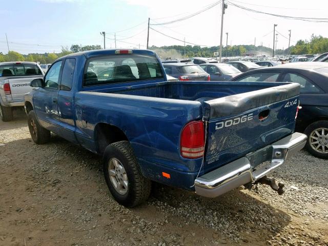 1B7GG42X52S563631 - 2002 DODGE DAKOTA SLT BLUE photo 3