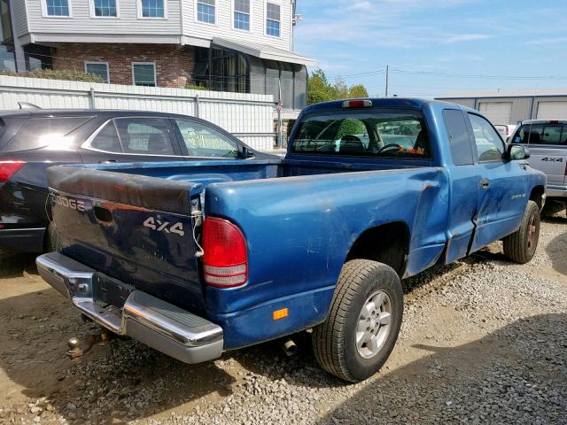 1B7GG42X52S563631 - 2002 DODGE DAKOTA SLT BLUE photo 4