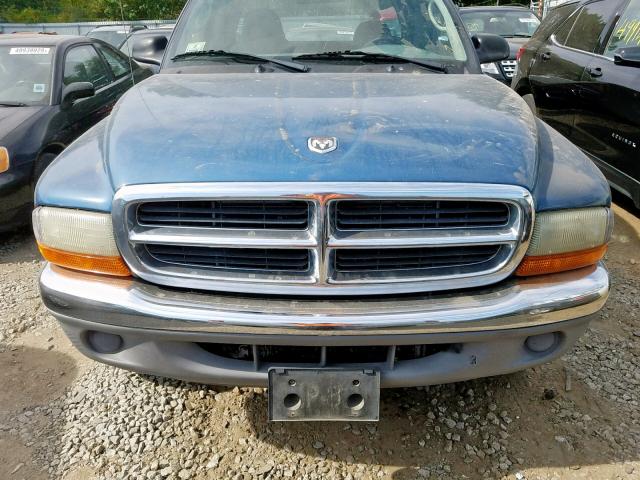 1B7GG42X52S563631 - 2002 DODGE DAKOTA SLT BLUE photo 7