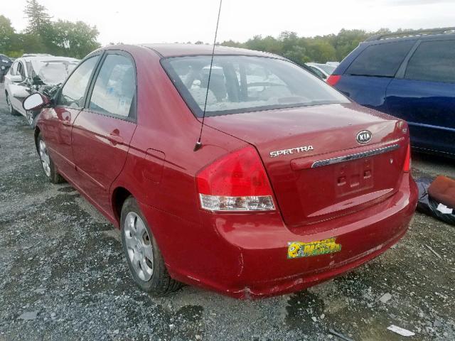 KNAFE222795665366 - 2009 KIA SPECTRA EX MAROON photo 3