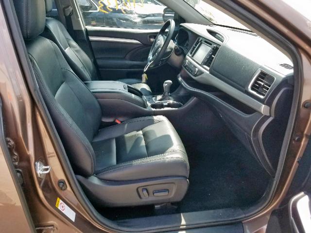 5TDKZRFHXJS273123 - 2018 TOYOTA HIGHLANDER BROWN photo 5