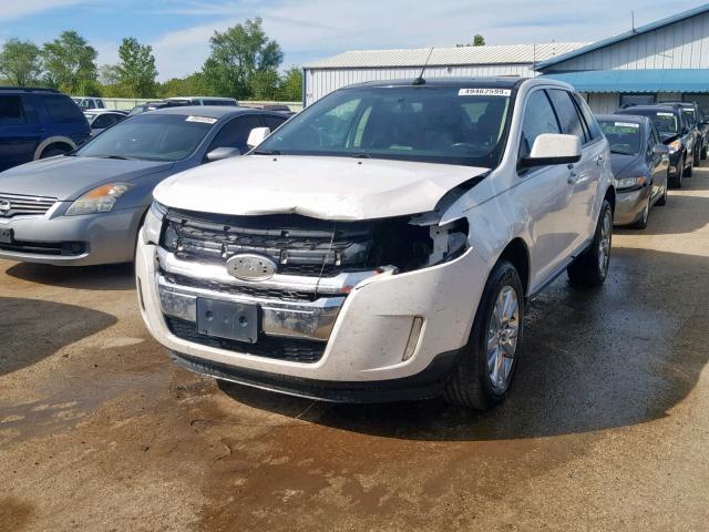 2FMDK4JC4BBA66642 - 2011 FORD EDGE SEL WHITE photo 2