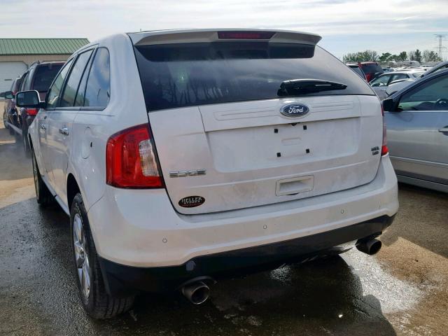 2FMDK4JC4BBA66642 - 2011 FORD EDGE SEL WHITE photo 3