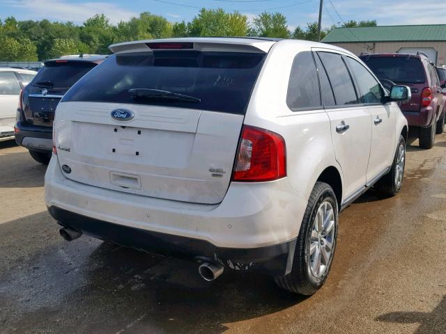 2FMDK4JC4BBA66642 - 2011 FORD EDGE SEL WHITE photo 4