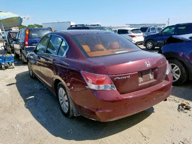 1HGCP2F30AA129861 - 2010 HONDA ACCORD LX MAROON photo 3