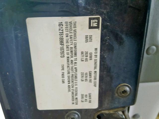 1G1ZT61896F107973 - 2006 CHEVROLET MALIBU MAX 蓝色 照片 10