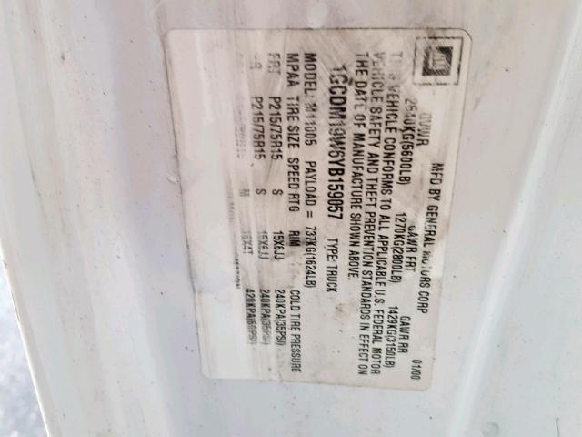 1GCDM19W6YB159057 - 2000 CHEVROLET ASTRO WHITE photo 10