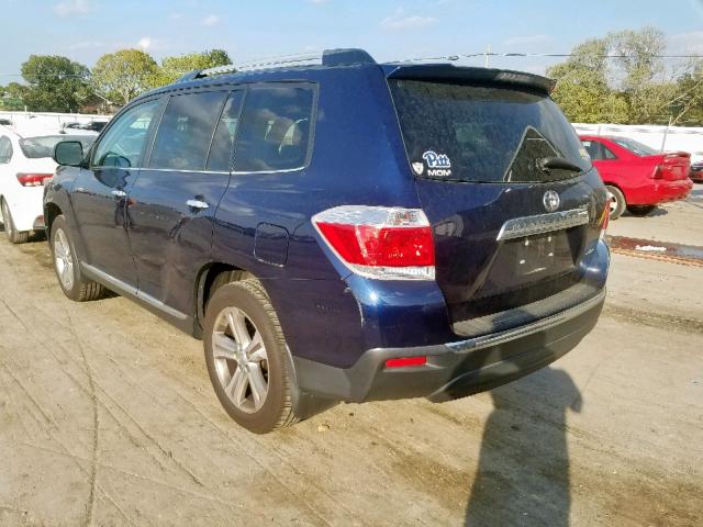 5TDDK3EH1BS074121 - 2011 TOYOTA HIGHLANDER BLUE photo 3