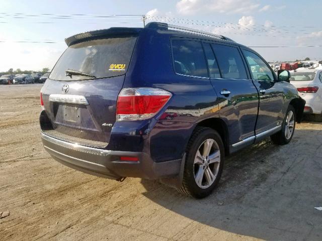 5TDDK3EH1BS074121 - 2011 TOYOTA HIGHLANDER BLUE photo 4