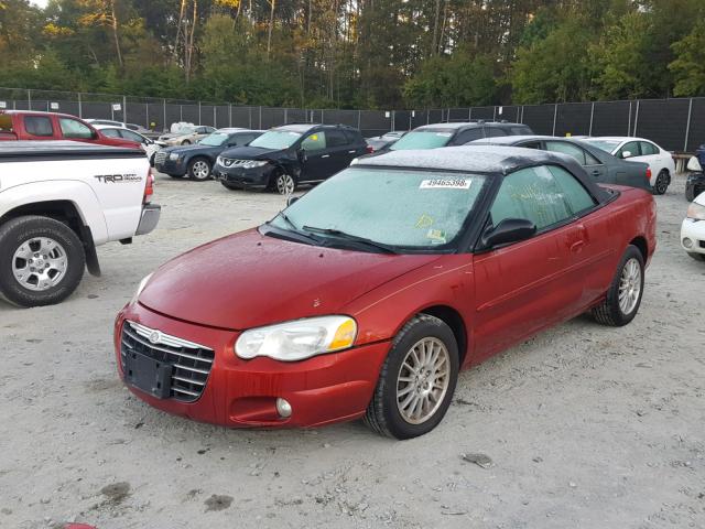 1C3EL55R44N390535 - 2004 CHRYSLER SEBRING LX RED photo 2