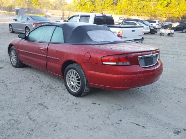 1C3EL55R44N390535 - 2004 CHRYSLER SEBRING LX RED photo 3