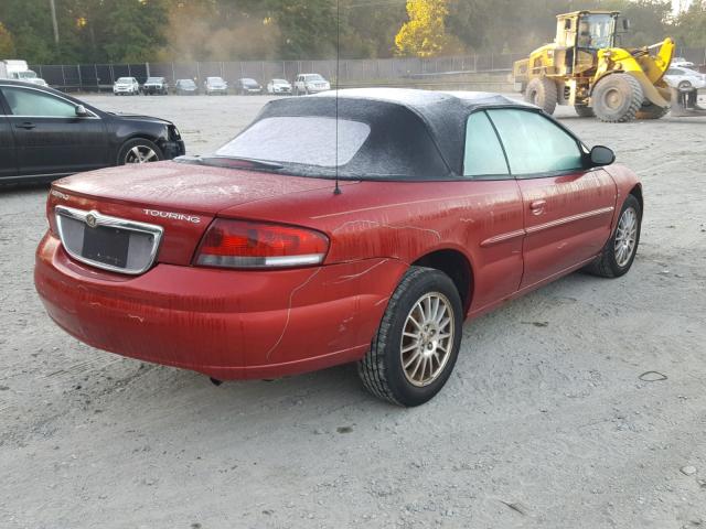 1C3EL55R44N390535 - 2004 CHRYSLER SEBRING LX RED photo 4