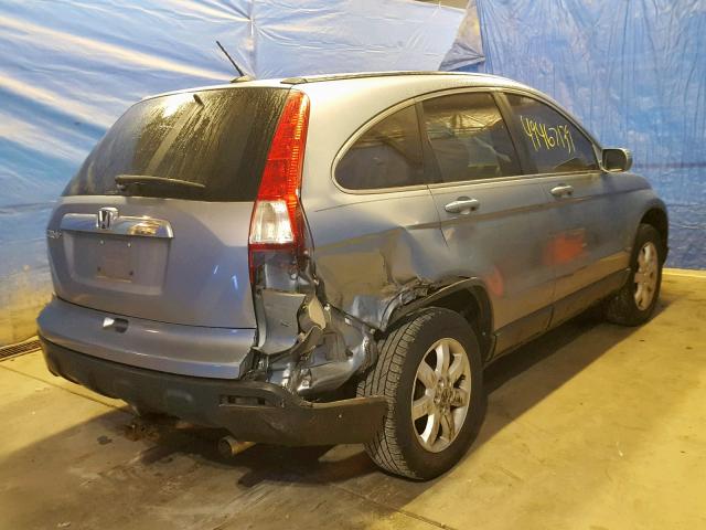 5J6RE487X7L003945 - 2007 HONDA CR-V EXL BLUE photo 4