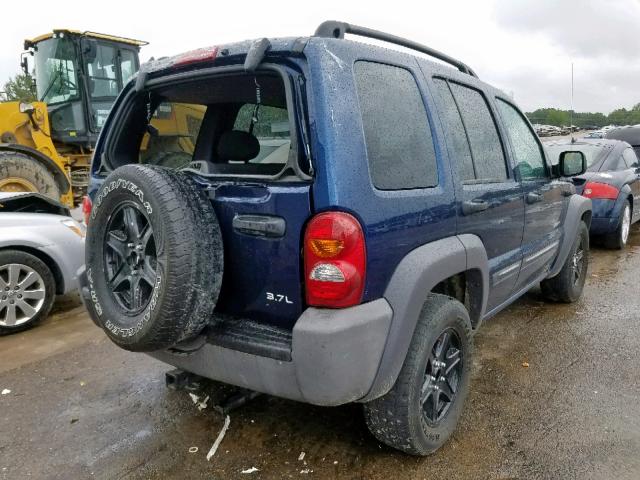 1J4GL48K74W292231 - 2004 JEEP LIBERTY SP BLUE photo 4