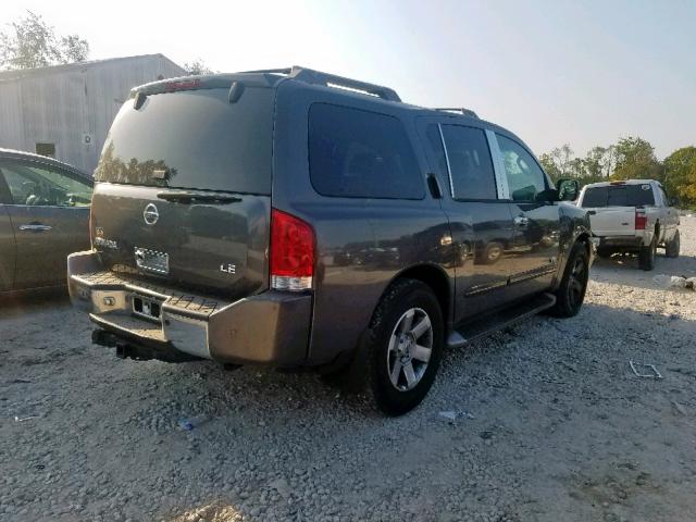 5N1AA08A65N716342 - 2005 NISSAN ARMADA SE GRAY photo 4