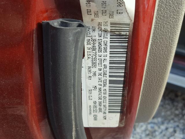 1J8HH48K77C553691 - 2007 JEEP COMMANDER Qırmızı foto 10