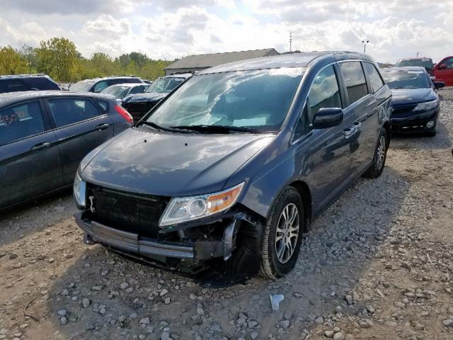 5FNRL5H46DB051349 - 2013 HONDA ODYSSEY EX GRAY photo 2