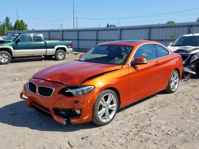 WBA1F7C57FVX96032 - 2015 BMW 228 XI ORANGE photo 2