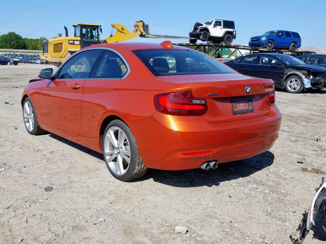 WBA1F7C57FVX96032 - 2015 BMW 228 XI ORANGE photo 3