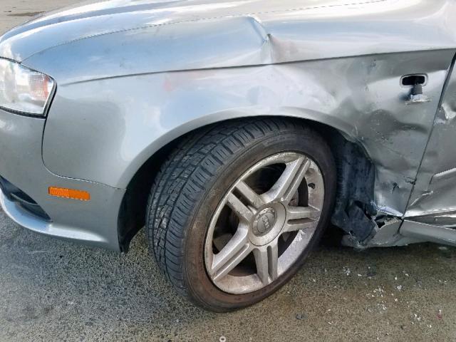 WAUAF78E18A040313 - 2008 AUDI A4 2.0T GRAY photo 10