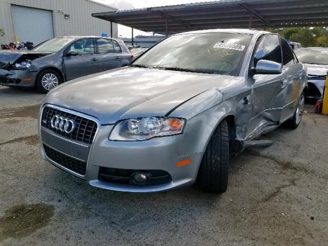 WAUAF78E18A040313 - 2008 AUDI A4 2.0T GRAY photo 2