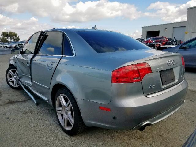 WAUAF78E18A040313 - 2008 AUDI A4 2.0T GRAY photo 3