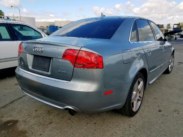 WAUAF78E18A040313 - 2008 AUDI A4 2.0T GRAY photo 4