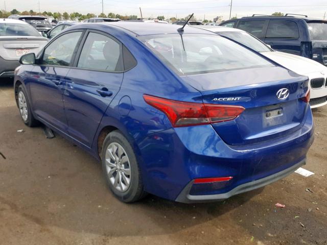 3KPC24A36JE006630 - 2018 HYUNDAI ACCENT SE BLUE photo 3