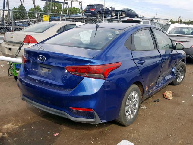 3KPC24A36JE006630 - 2018 HYUNDAI ACCENT SE BLUE photo 4