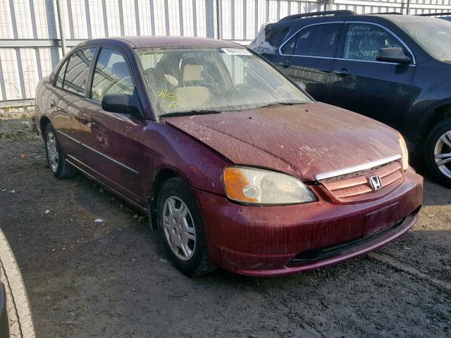 2HGES16432H927574 - 2002 HONDA CIVIC DX BURGUNDY photo 1