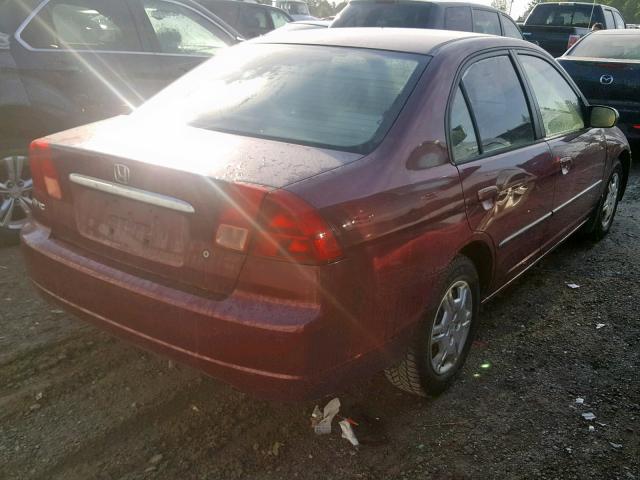 2HGES16432H927574 - 2002 HONDA CIVIC DX BURGUNDY photo 4