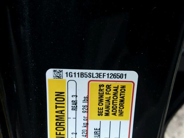 1G11B5SL3EF126501 - 2014 CHEVROLET MALIBU LS 黑色 照片 10