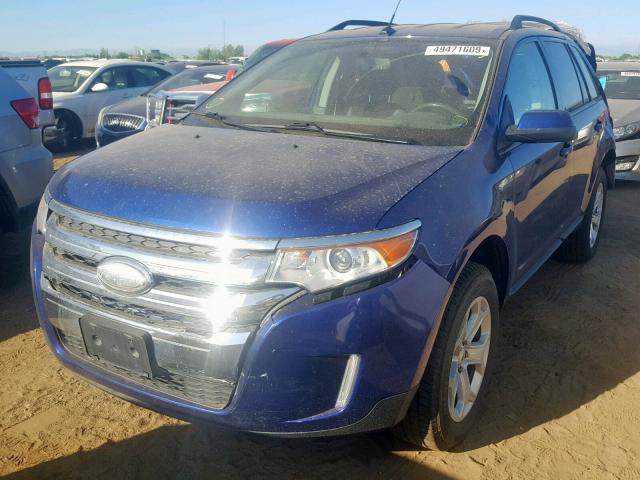 2FMDK4JC1DBC27175 - 2013 FORD EDGE SEL BLUE photo 2