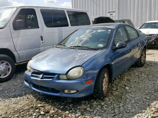 1B3ES56C92D621121 - 2002 DODGE NEON ES BLUE photo 2