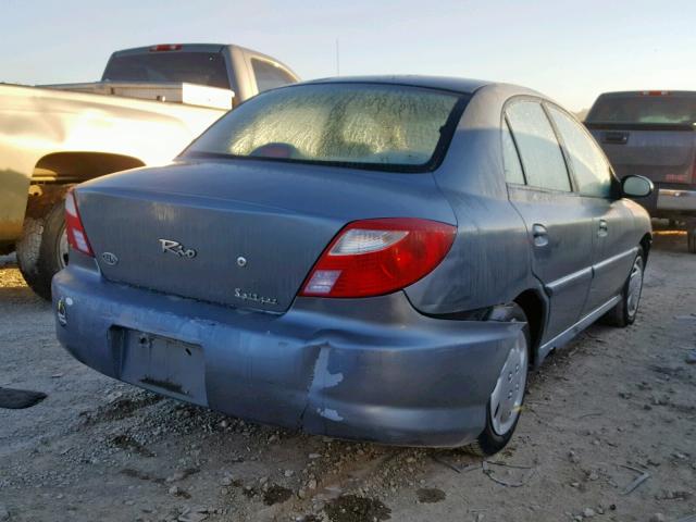 KNADC123226091257 - 2002 KIA RIO BLUE photo 4