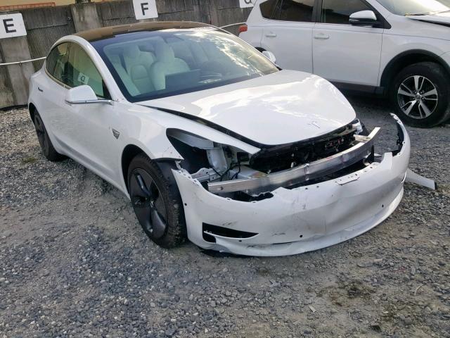 5YJ3E1EAXKF417717 - 2019 TESLA MODEL 3 WHITE photo 1