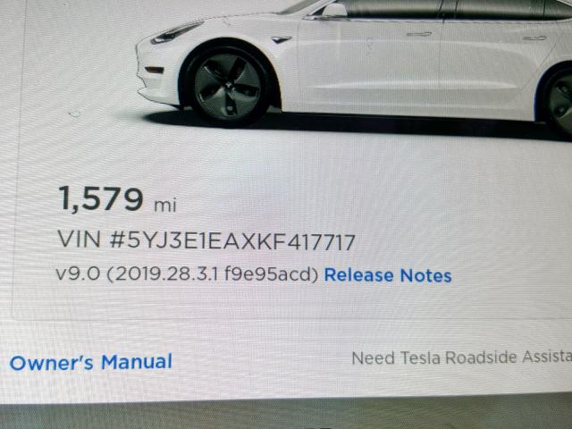 5YJ3E1EAXKF417717 - 2019 TESLA MODEL 3 WHITE photo 8