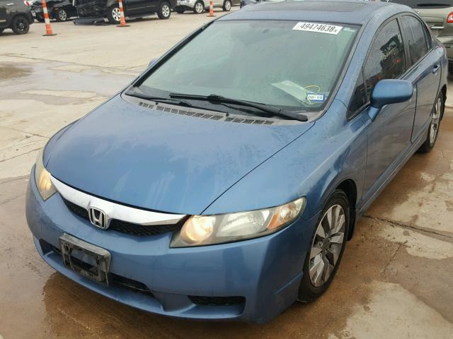 19XFA169X9E011496 - 2009 HONDA CIVIC EXL BLUE photo 2