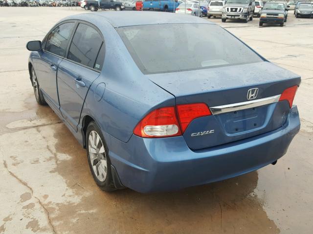 19XFA169X9E011496 - 2009 HONDA CIVIC EXL BLUE photo 3