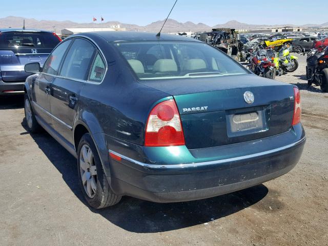 WVWRH63B61P101536 - 2001 VOLKSWAGEN PASSAT GLX GREEN photo 3