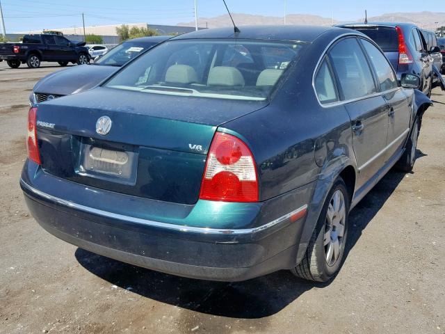 WVWRH63B61P101536 - 2001 VOLKSWAGEN PASSAT GLX GREEN photo 4