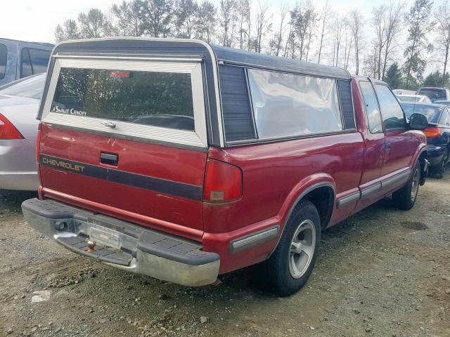 1GCCS19X3WK114374 - 1998 CHEVROLET S TRUCK S1 RED photo 4